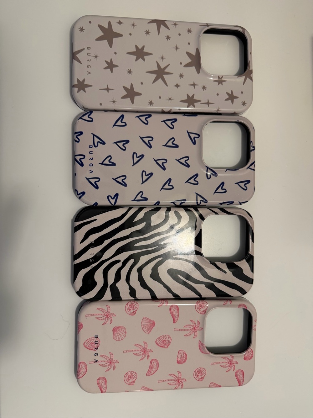 Buyaqi Pink Patterned Protective Phone Case - Heart, Star, Zebra, Shell Designs